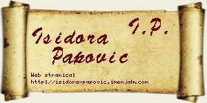 Isidora Papović vizit kartica